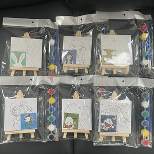 Mikaian 10x10cm peinture par numéros <span class=keywords><strong>dessin</strong></span> animé animal pour enfants art peinture <span class=keywords><strong>à</strong></span> l'huile miniature <span class=keywords><strong>toile</strong></span> et jeu de coloriage - Product Image 5