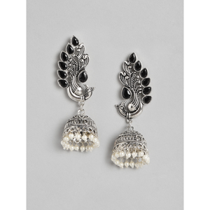 Parure de collier carré noir oxydé plaqué or 18 carats et rhodium, ornée de perles, idéale pour les fêtes, les cadeaux et les mariages - Product Image 3