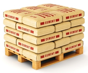 Sacs de ciment Portland premium, expansifs, à durcissement rapide, résistance 32.5R, empilables sur palette, emballage brun, étiquette rouge - Product Image 1