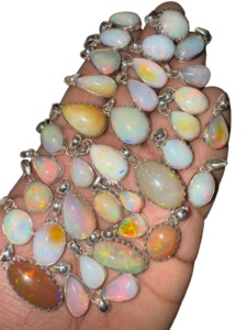 Beautiful 925 <b>Sterling</b> <b>Silver</b> Ethiopian Opal Pendant High Quality Fashion Jewelry for Sale - Product Image 3