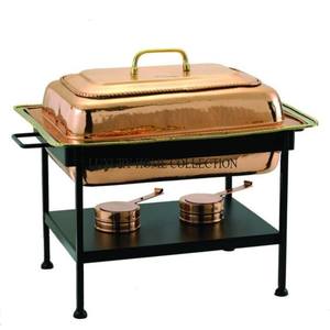 Plato de frotamiento de metal de calidad superior con diseño martillado para buffet que sirve un calentador de catering elegante y uso de exhibición de alimentos - Product Image 6