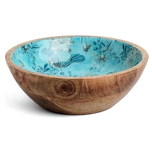 Tazón de Madera de Primera Calidad con Esmalte Impreso para el Hogar, Tazón Redondo para Servir, Calidad de Exportación - Product Image 3