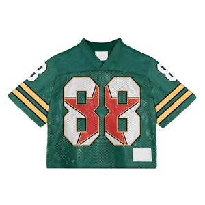 Personnalisé Street Wear maillot de football américain mode Sublimation impression rose conception maille Boxy Fit football t-shirts - Product Image 6