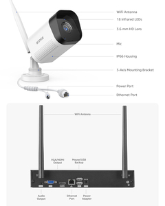Annke 3MP H.265 + hai chiều âm thanh ánh sáng kép con người và xe phát hiện IP67 không dây <span class=keywords><strong>NVR</strong></span> Wifi Kit an ninh Hệ thống camera - Product Image 3