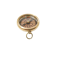 Boussole de poche en laiton massif avec gravure sur le thème du logo personnalisé, design de lignes blanches de l'étoile du Titanic, impression UV, horloge nautique polie