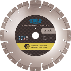 Disco de Corte de Diamante Premium TYROLIT DCU, 230 mm, Diámetro del Orificio 22.23 mm, Segmento Universal para Construcción, Altura del Segmento 12 mm, 2.4 mm - Product Image 3