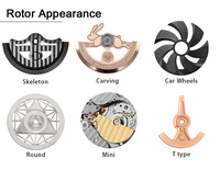 Rotor de montre personnalisé unique 9015 en métal, masse oscillante automatique, design ancre boussole, argenté, pour pièces SW200 NH35