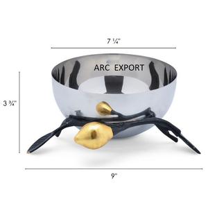 ชามเสิร์ฟอาหารและหวานผิวมันเป็นอลูมิเนียมขัดเงาอุปกรณ์ตกแต่งชามเสิร์ฟสุดพิเศษลายนูนสีทอง - Product Image 3