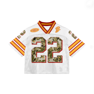 ชุดฟุตบอลอเมริกันวินเทจแบบย้อนยุคเสื้อเจอร์ซีย์สำหรับผู้ชายไซส์ใหญ่พิเศษพิมพ์ซับลิเมชันตามสั่ง - Product Image 5