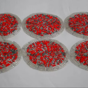 Handmade Classic Beaded <b>Coasters</b>-Church & Religious <b>Drink</b> <b>Coasters</b> with Polyester Backing (4x4 Inch) - Product Image 1