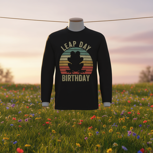 Camiseta de manga larga con diseño de rana vintage para cumpleaños del Día del Salto del Año, 29 de febrero - Product Image 3