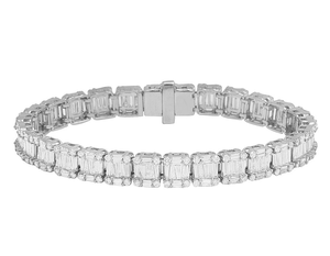Premium 10K White Gold Lab Grown Diamond <b>Bracelet</b> with Unique Square Setting for Party and Special Occasions - Product Image 1