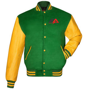 Vestes universitaires pour hommes en laine à manches longues en cuir avec logo personnalisé Vestes d'université à manches longues - Product Image 1