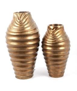 Florero pulido níquel aluminio metal decoración hogar y jardín con trabajo hecho a mano y diseño - Product Image 3