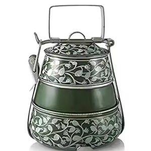 Printed Traditional <b>Tiffin</b> Food Carrier Foldable Metal <b>Tiffin</b> <b>Box</b> Stainless Steel <b>Tiffin</b> - Product Image 1
