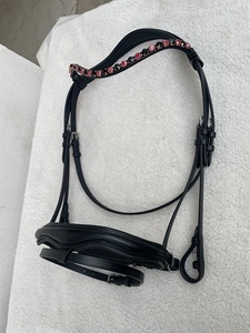 Premium Leather Horse Bridle with Pink Crystal Browband Comfortable Padded Design Durable Horse Equipment Accessories - Product Image 5