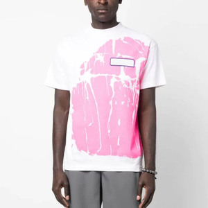 T-shirt uni à manches courtes et coupe ajustée en mélange de polyester et de coton pour hommes - Product Image 3