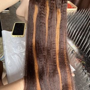 New Piano Color Kinky <b>Straight</b> Bundles SDD for All Lengths 12A Grade Vietnamese Human Hair for Make Wig - Product Image 1