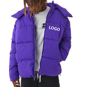 Veste matelassée d'hiver en toile avec logo personnalisé, coupe-vent, séchage rapide, imperméable, respirante, option grande taille pour hommes et femmes - Product Image 2