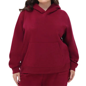 Women's Plus Size Summer <b>Hoodie</b> <b>Oversized</b> Sweatshirt Wholesale Manufacturer Plain Solid Pullover Custom Logo Heavyweight Cotton - Product Image 1