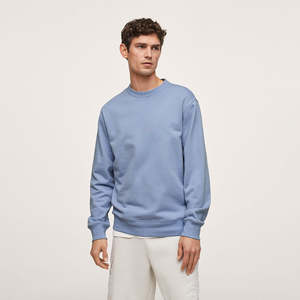 Sudadera de Cuello Redondo Lisa 100% Algodón para Hombre, Sudaderas Casuales con Logotipo Personalizado al por Mayor, Sudadera Básica Suave y Cómoda para Hombre - Product Image 1