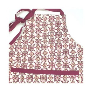 <b>Kitchen</b> <b>Aprons</b> Bulk Supplier Floral Block Printed Mustard Colour Stain Resistant Men Embroidered OEM Private Label Export - Product Image 4