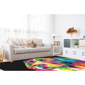 Tapis imprimé : Tapis de salon uniques avec illustration de chien, tapis doux non tissé - Product Image 4