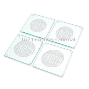 Posavasos Cuadrados de Vidrio y Madera, Juego de 4 Posavasos Decorativos de Estilo Nórdico, Lujosos y Portátiles - Product Image 6