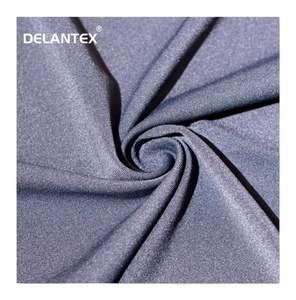 Delantex nylon lucido 90 poliestere poly 10 spandex vinile elastan materiale in tessuto elasticizzato elasticizzato a 4 vie tagliato a misura