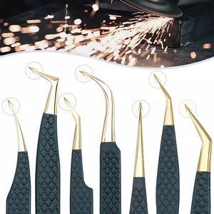 Pinzas para pestañas de acero inoxidable al por mayor, superventas, 0/30/45/70 grados, punta de volumen verde, Punta puntiaguda, herramienta de cuidado de belleza para - Product Image 4
