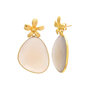 Pendiente de Plata de Ley 925 con forma de ónix, Gema ónix verde - Product Image 4