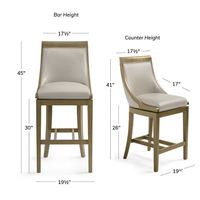 Tabourets de bar modernes James en teck massif, sièges en cuir crème, écologiques, accoudoirs réglables, base en fer, pour bar à domicile, hôtel, salle à manger