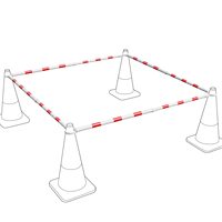 Barrière de signalisation rétractable pour les lignes de délimitation des voies d'accès des aéroports, des entrées d'hôtels et des parkings de centres commerciaux