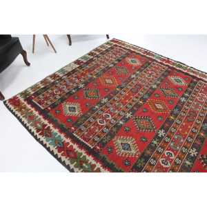 พรมวินเทจขนาดใหญ่ 6.8x8.7 ฟุต พรมตุรกี พรมขนสัตว์เปอร์เซียสีแดง - Product Image 1