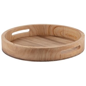 Round Wood Serving Tray Display Coffee Cups Eco Friendly Wooden Serve Ware Handmade Hot sale indian handmade - Product Image 3