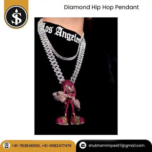 Meilleure Qualité Design Moderne Fine Jewelry CVD HPHT Diamant Or Hip Hop Pendentif Avec Chaîne Cubaine De L'Inde - Product Image 6