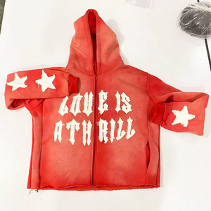 Wholesale USAZE SPORTS High Quality Custom Distressed Patch Hoodies Embroidery Pullover Streetwear Mens Acid <b>Washed</b> Unisex - Product Image 6