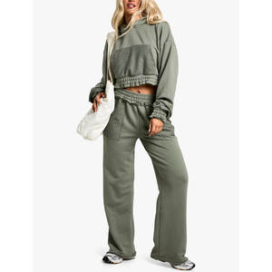 Venta al por mayor sudaderas con capucha de las mujeres logotipo personalizado de color sólido transpirable de moda pulóver sudaderas con capucha - Product Image 3