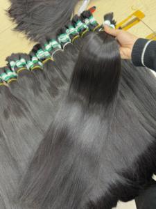 Pelo de bebé a granel hueso recto liso fábrica cutícula completa suave virgen Remy pelo humano a granel vietnamita - Product Image 6