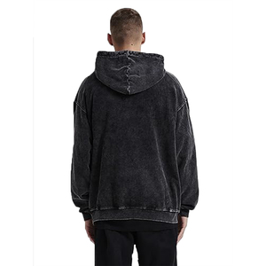 Sweats à capuche légers pour hommes manches longues décontracté couleur unie sweats coupe ample mode hauts à capuche avec poche - Product Image 4