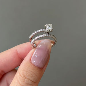 Anillo de moissanita de 1 quilate de compromiso para mujer de alta calidad en oro rosa Amarillo Blanco de 14K VVS2 al por mayor y precio más barato - Product Image 4