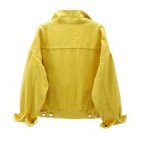 Veste en jean pour femme de haute qualité OEM, couleur rose clair, décontractée, vêtement d'extérieur en jean, veste d'automne, veste en jean à boutons, veste courte pour femme