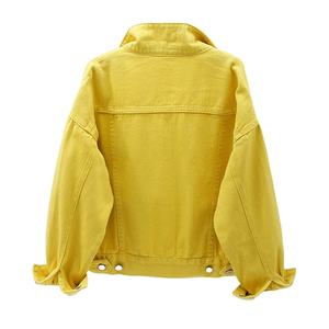 แจ็คเก็ตยีนส์ผู้หญิงสีชมพูอ่อนคุณภาพสูงแบบ OEM เสื้อแจ็คเก็ตยีนส์ลำลองสำหรับฤดูใบไม้ร่วง เสื้อโค้ทยีนส์ติดกระดุม เสื้อแจ็คเก็ตยีนส์สั้นสำหรับผู้หญิง - Product Image 4