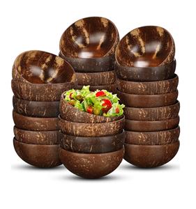 24 bols en coquille de noix de coco en bois poli naturel Smoothie Acai bols à salade pour cadeaux végétaliens décor de cuisine - Product Image 1