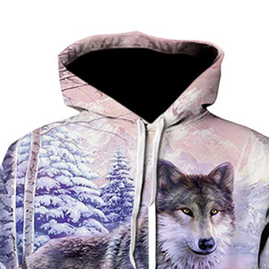 <b>Hoody</b> Printing <b>Sublimation</b> <b>Hoodie</b> Wolf <b>Hoody</b> for Man Custom Unisex Pullover 3d Polyester 3d Wolf - Product Image 2