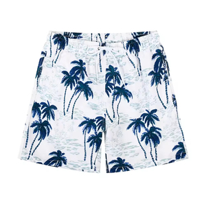 Pantalones cortos de baño transpirables de secado rápido para hombre con logotipo personalizado, bañador de playa de algodón 100% liso teñido liso, traje de baño de verano - Product Image 1