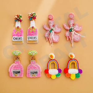 Noël vacances boucles d'oreilles pendantes nouveauté perles faites à la main transfrontalières or à la mode créatif pour les fêtes Style chrétien - Product Image 2