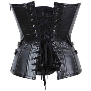 Corset en faux cuir pour femmes Bralette gothique Logo Oem Bustier en faux cuir suédé Body Shaping Crop Top Corset en cuir pour femmes - Product Image 6