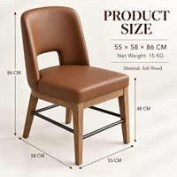 Fauteuil moderne en bois massif pour salles à manger d'hôtel, appartements, chambres et écoles - Couleur personnalisable