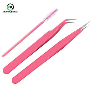 Pinzas Profesionales para Pestañas para Salón y Uso Doméstico, Pinzas de Acero Inoxidable para Extensiones de Pestañas - Product Image 1